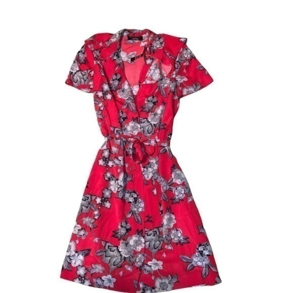 Elie tahari for Nordstrom silk blend red floral Mary dress nwt 12